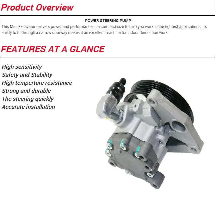 0054666501 0054664201 Power Steering Pump for Benz 2008-2010 C300 4matic Engine Designation 272.948