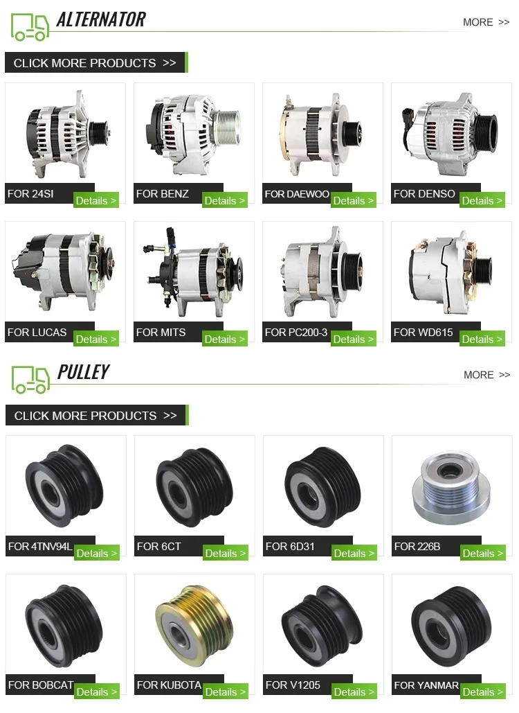 0124655076 24V 120A Car Alternator for Caterpillar 24si 950K 966h