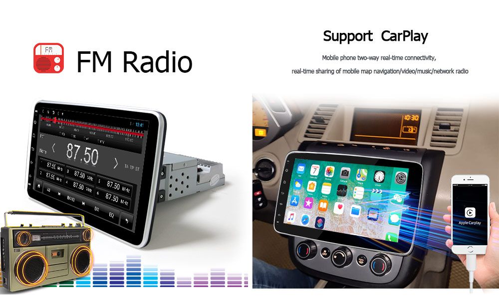 10.1inch 9inch Android 360 Degree Rotatable Screen Car Video Multimedia System with Carplay Auto