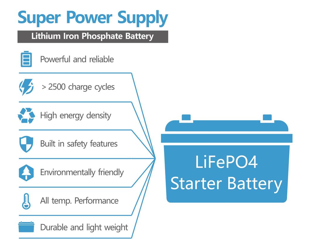 12V 95D31L Lithium Ion Car Battery/Starter LiFePO4 Battery