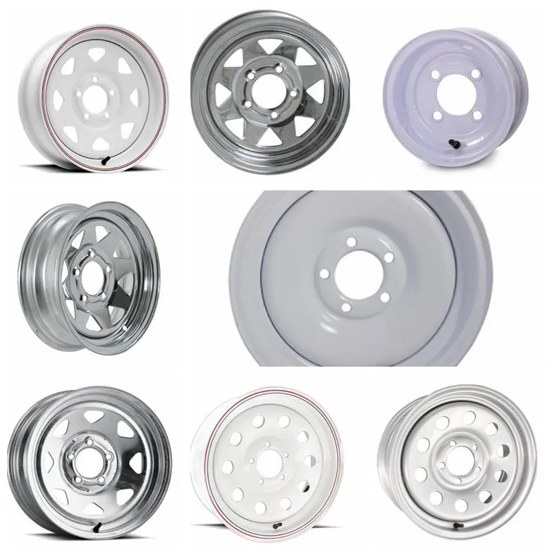 13X4.5 White Modular Steel Trailer Wheel with No Pinstripes, 5 Lug, 1660 Max Load
