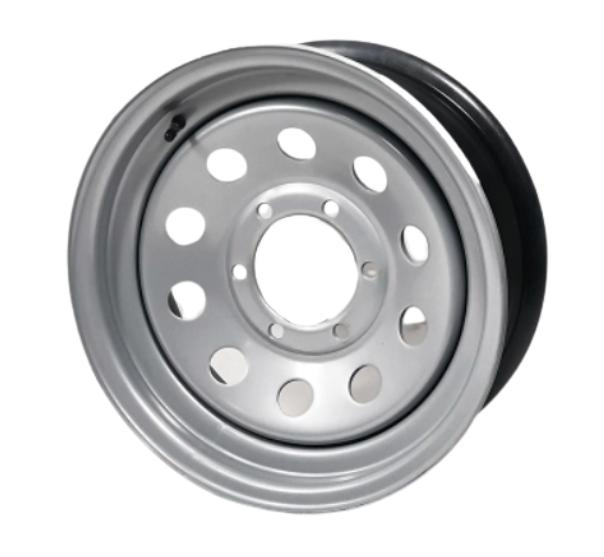 13X4.5 White Modular Steel Trailer Wheel with No Pinstripes, 5 Lug, 1660 Max Load