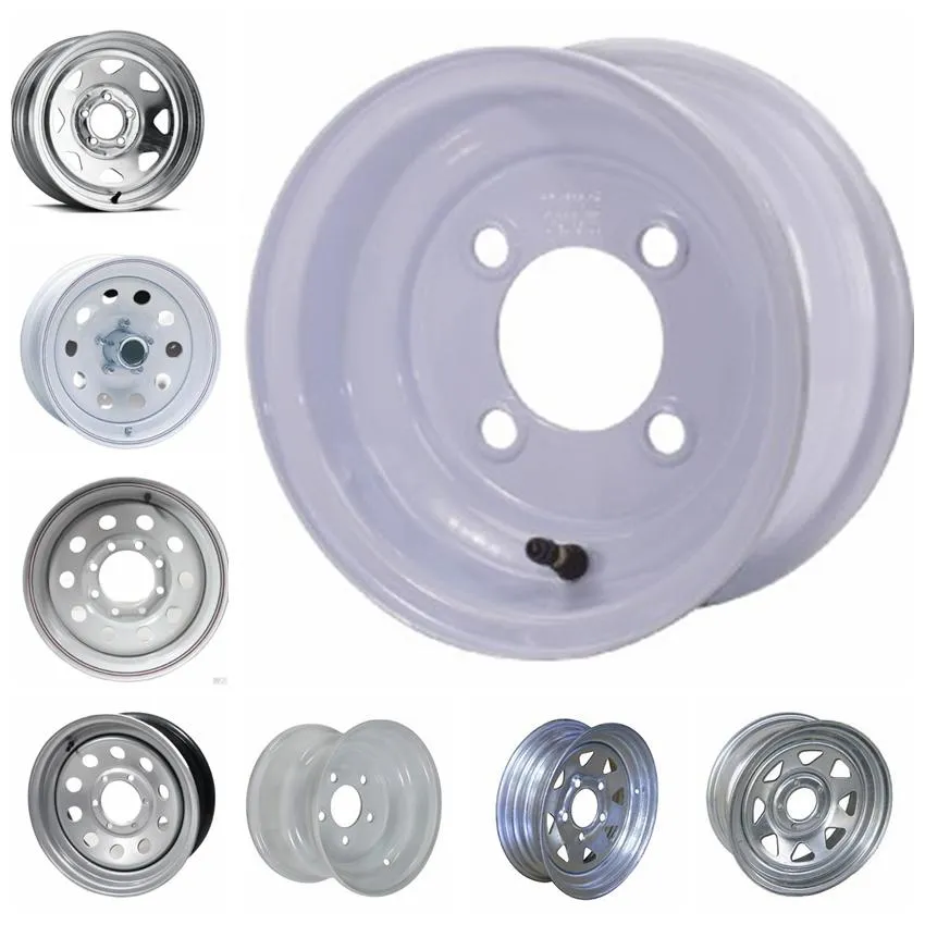 13X4.5 White Modular Steel Trailer Wheel with No Pinstripes, 5 Lug, 1660 Max Load