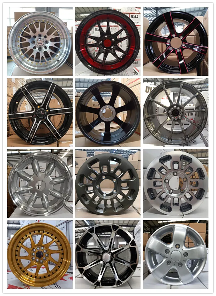 16X7.0 Inch 30 Et 6X139.7 Black Machined Face and Lip for Passenger Car Tires Car Wheel Aluminum Alloy Wheel Rims
