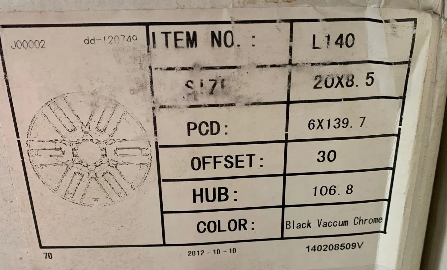 20X8.5 6X139.7 Black vacuum Chrome Car Alloy Wheel Rims on Sale