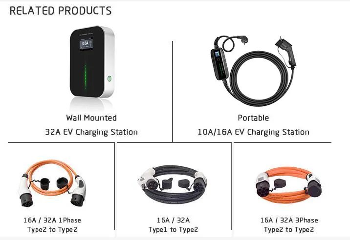 32A Evse Type 1 Portable Electric Charger with NEMA Plug