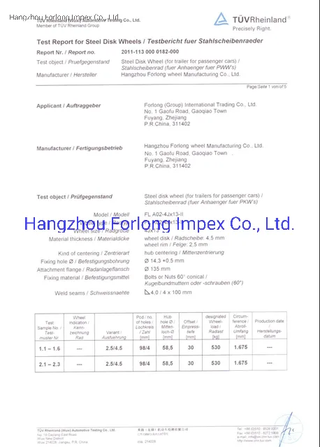 5.5X8 4X100 Trailer Steel Wheel Rim with Best Price