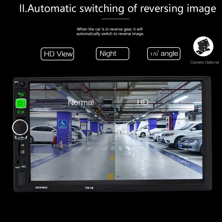 7-Inch Screen Android Multi-Function GPS Mirror Connection with Rear View Camera
