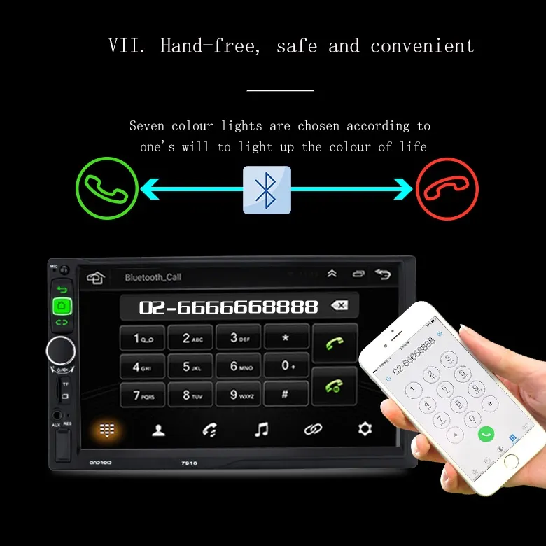 7-Inch Screen Android Multi-Function GPS Mirror Connection with Rear View Camera
