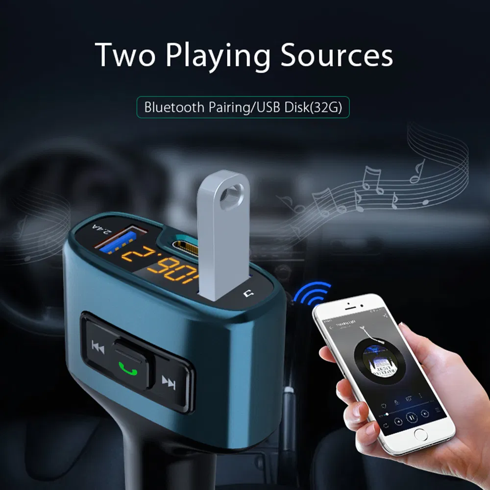 C52s Handsfree Bluetooth Car Kit MP3 Player with FM Transmitter Charger