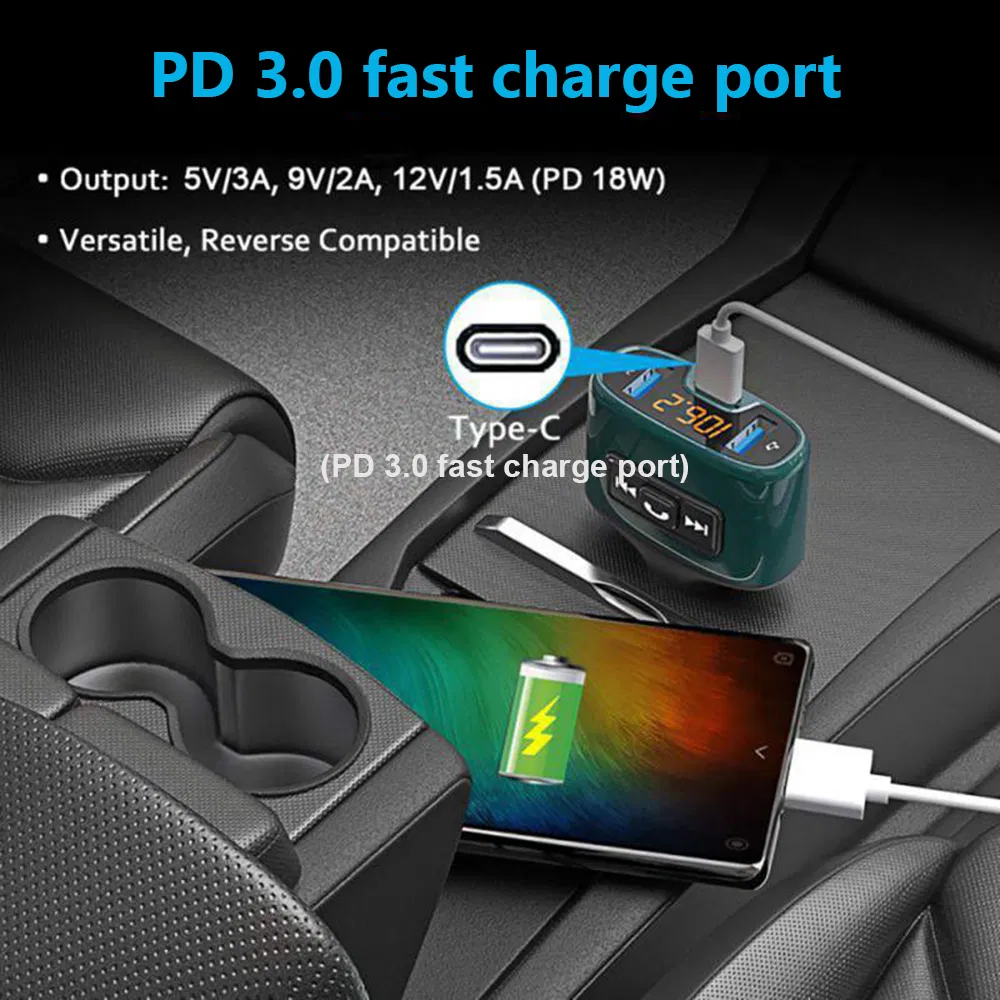C52s Handsfree Bluetooth Car Kit MP3 Player with FM Transmitter Charger