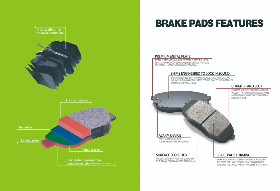 Car Accessory Rims Auto Spare Parts Semi-Metal Formular Brake Pad for Dodge I10 (Latin America) 2012