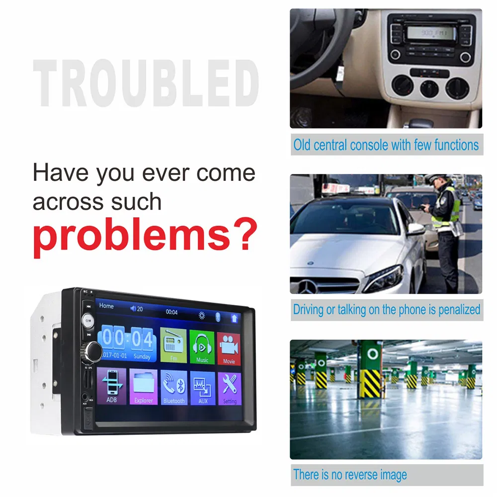 Car Dynamic Modern Player Sunplus System HD1080p Touch Screen 7 Inch Car Radio MP5 with Mirror Link