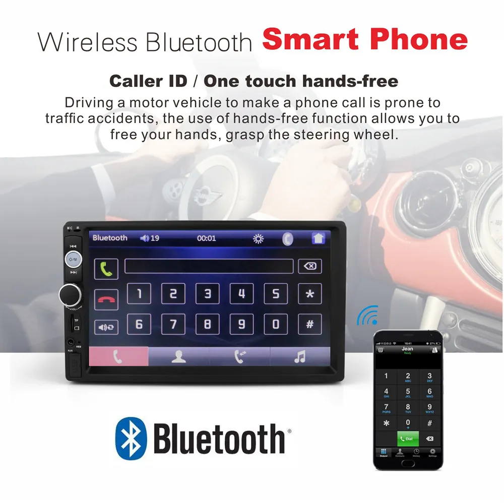 Car Dynamic Modern Player Sunplus System HD1080p Touch Screen 7 Inch Car Radio MP5 with Mirror Link