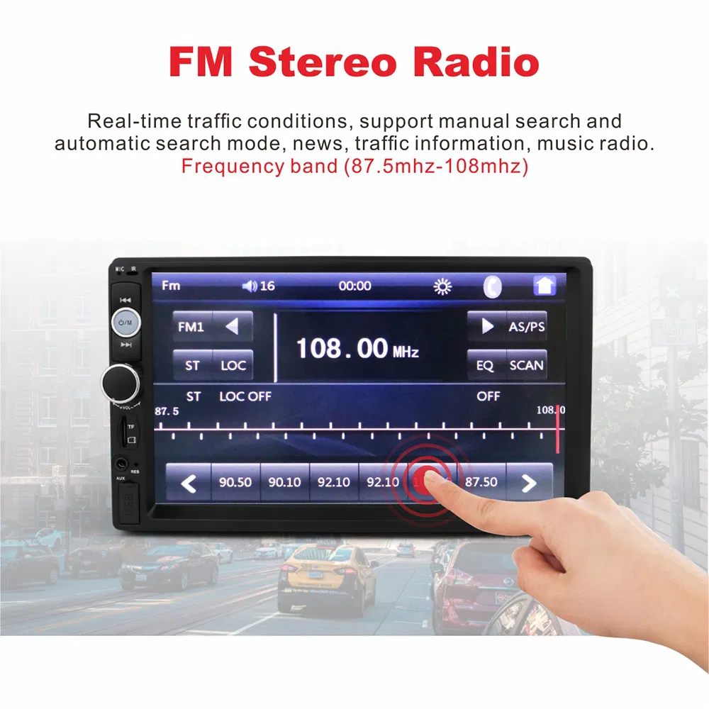 Car Dynamic Modern Player Sunplus System HD1080p Touch Screen 7 Inch Car Radio MP5 with Mirror Link