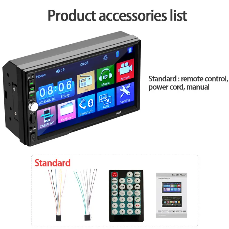 Car Stereo Radio 7′′ TFT Capacitance Touch Screen Car MP5 Player