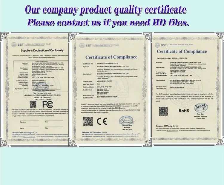 Car Stereo Radio 7′′ TFT Capacitance Touch Screen Car MP5 Player