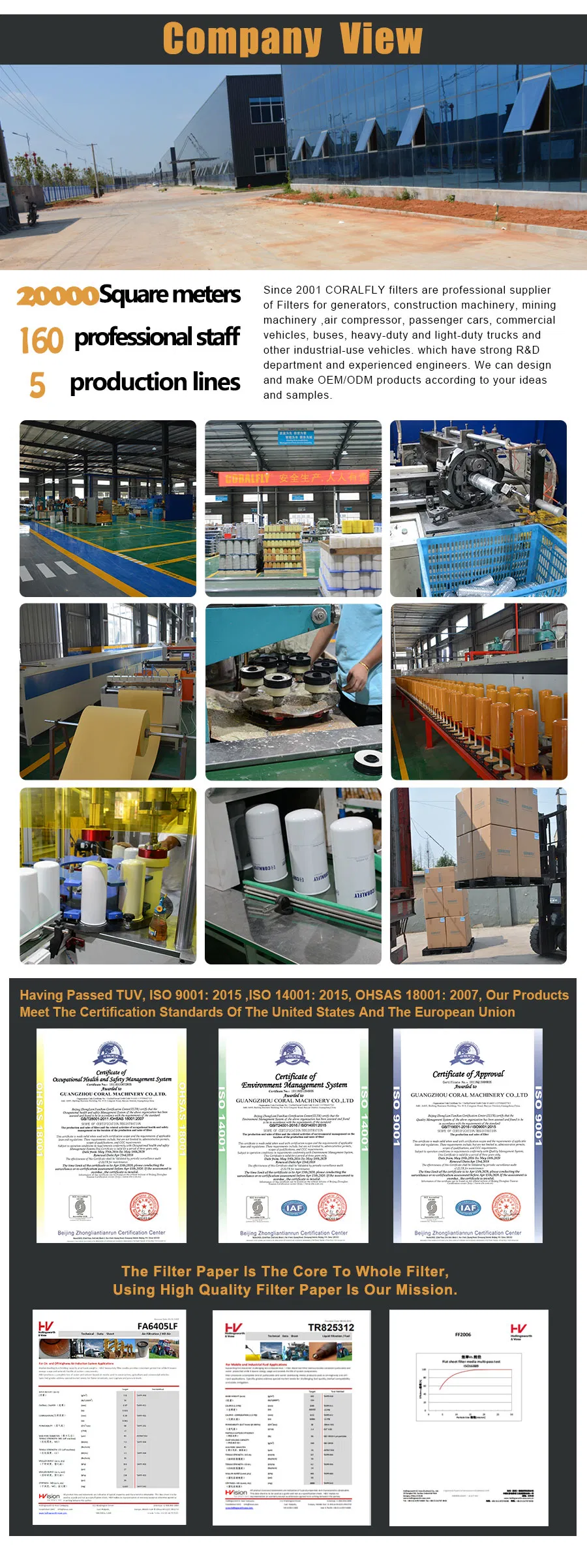 Coralfly Oil Filter 5I8670 9L-9100 9m-9740 4m-9378 7c-1062 1r-0714 1r-0740 1r-0735 4m-8047 8n-4901 1r-0722 1r-0730 6I-2499 6I-2500 2s-1285 for Cat Filter