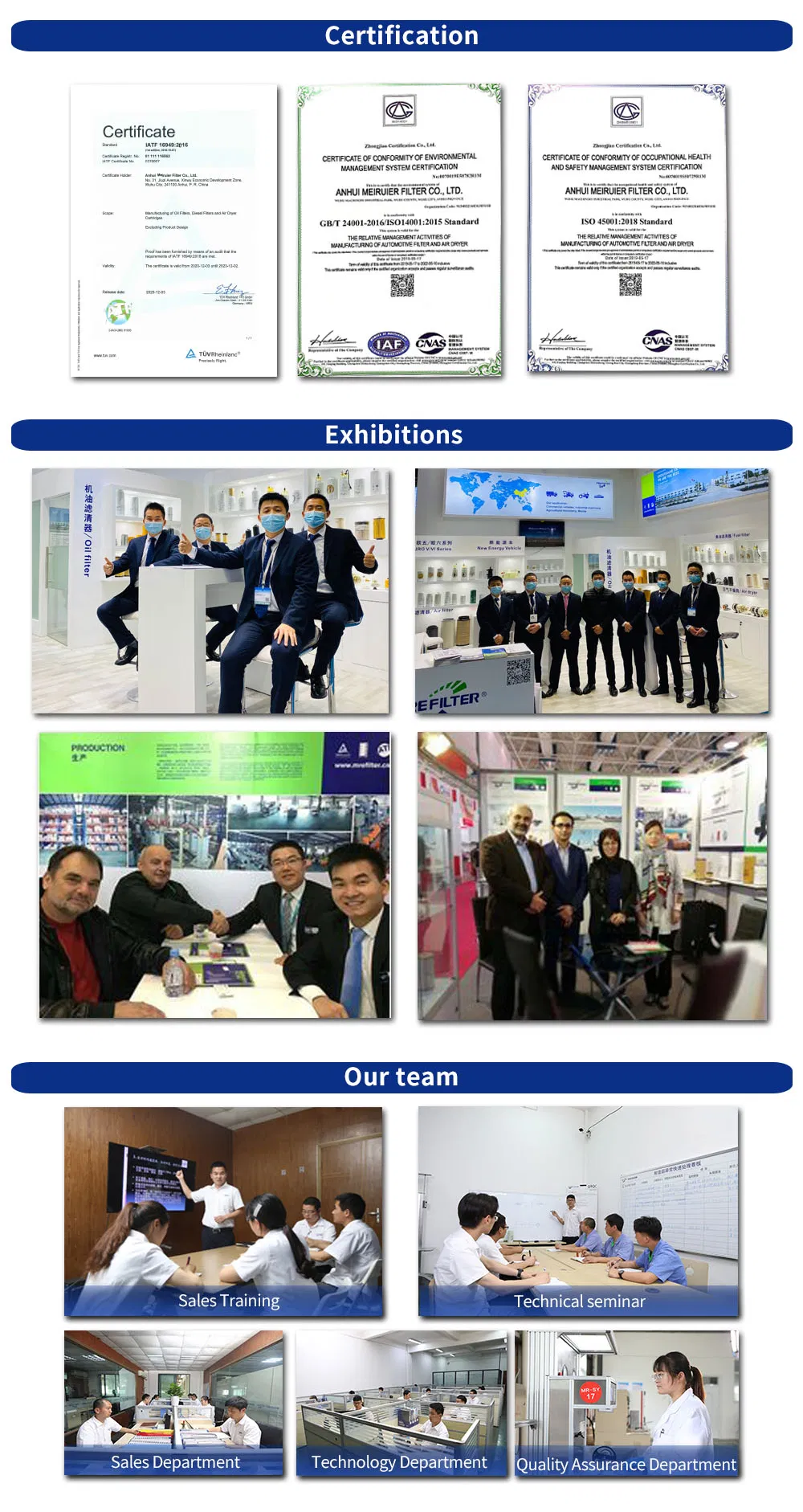 Customized Parts Auto Trucks Oil Filter for Komatsu Engines 6736-51-5142