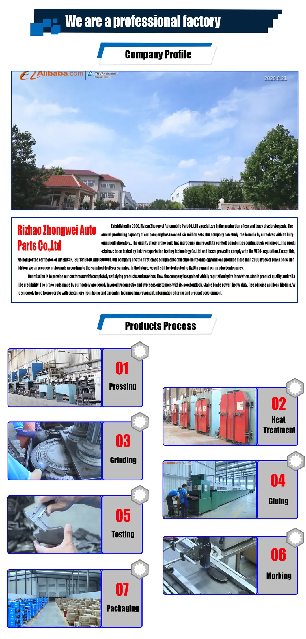 D1354 Rear Brake Pads High Quality Semi Metallic Brake Pads Auto Brake System Brake Pad for Toyota Corolla Brake Pad