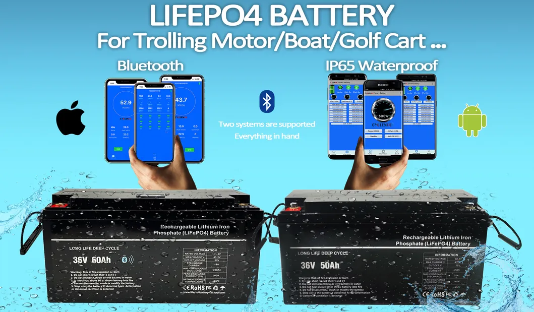 Factory Customized Lithium LiFePO4 Marine Battery 100 Ah 120 Ampere 36V with IP65 Waterproof Rating