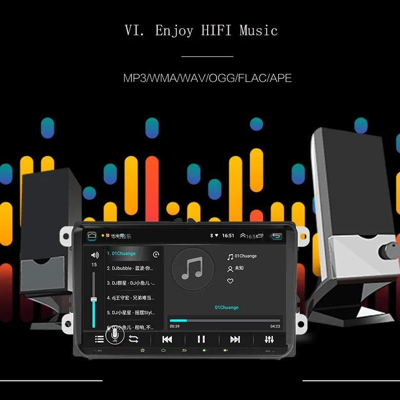 Factory Supply 9003c Smart Full Touch Screen Mirror Link Ios and Adroid Phone Android8.1 Multimediasystem for VW Radio and Vadio MP5 Car Player