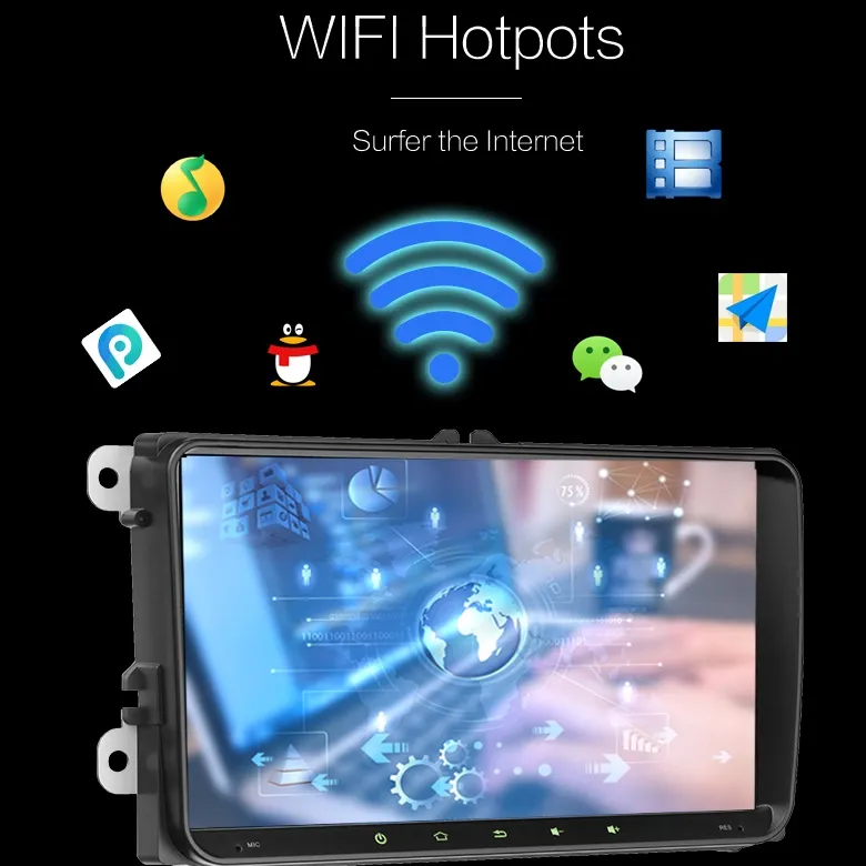 Factory Supply 9003c Smart Full Touch Screen Mirror Link Ios and Adroid Phone Android8.1 Multimediasystem for VW Radio and Vadio MP5 Car Player