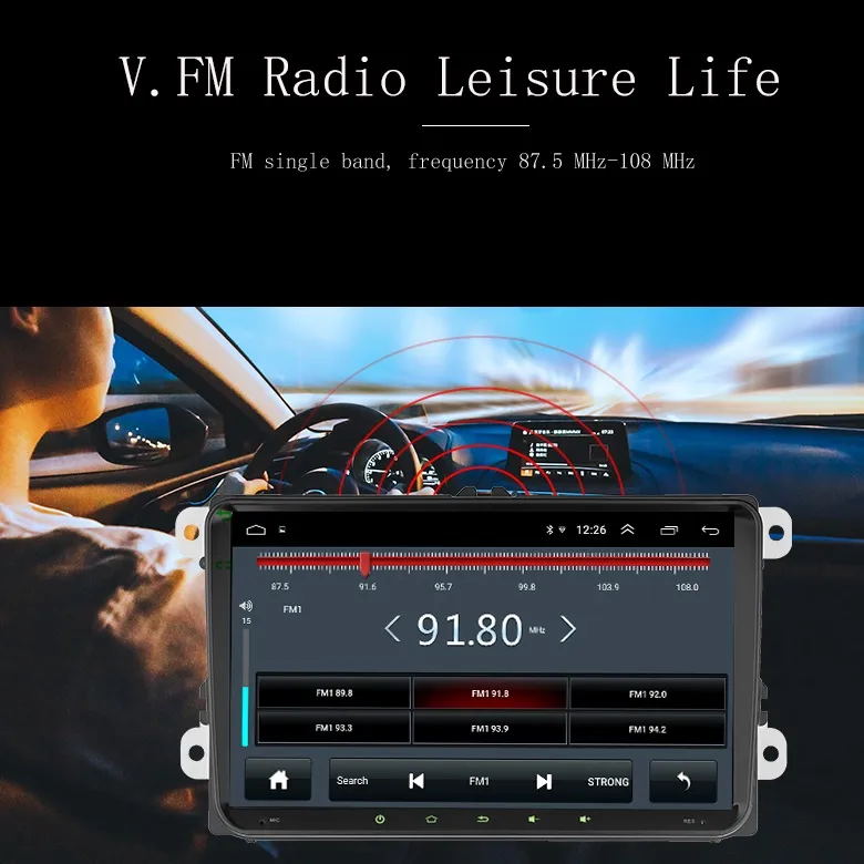 Factory Supply 9003c Smart Full Touch Screen Mirror Link Ios and Adroid Phone Android8.1 Multimediasystem for VW Radio and Vadio MP5 Car Player