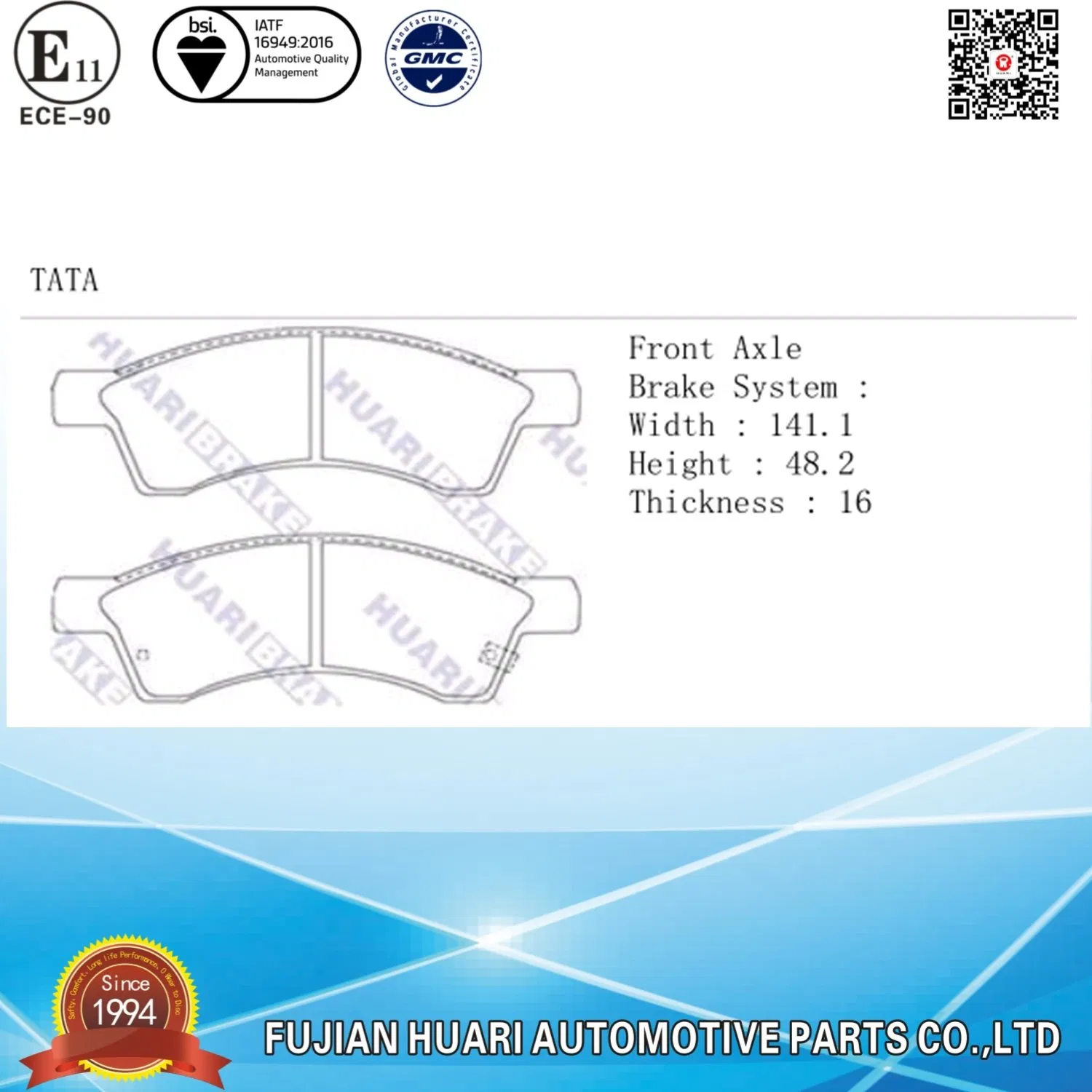 Genuine Auto Spare Parts for Tata Indica Tdi/Telco Front Brake Pad