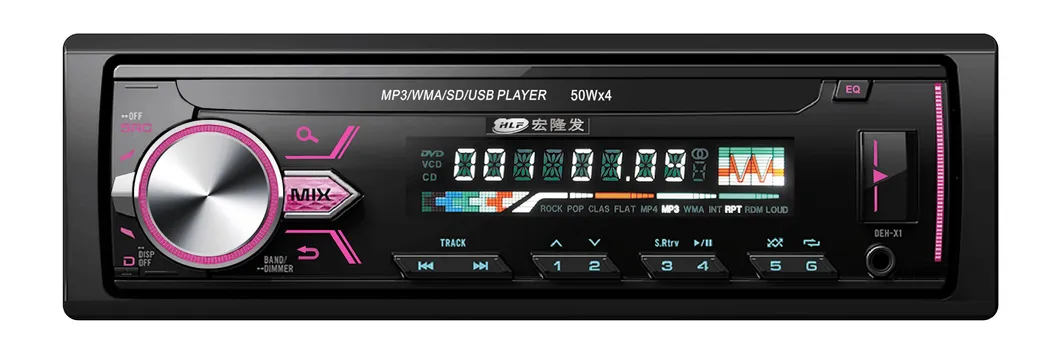 High Quality Car Radio Player Multi Color LED with FM Bluetooth