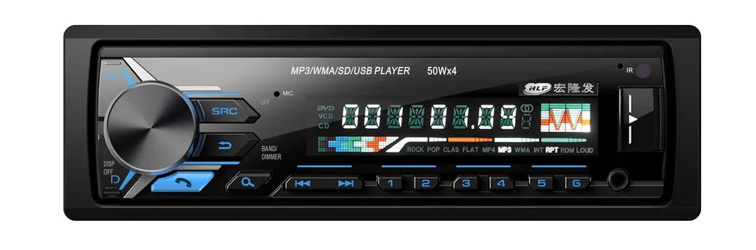 High Quality Car Radio Player Multi Color LED with FM Bluetooth