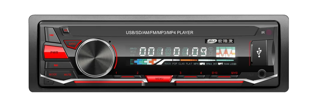 High Quality Car Radio Player Multi Color LED with FM Bluetooth