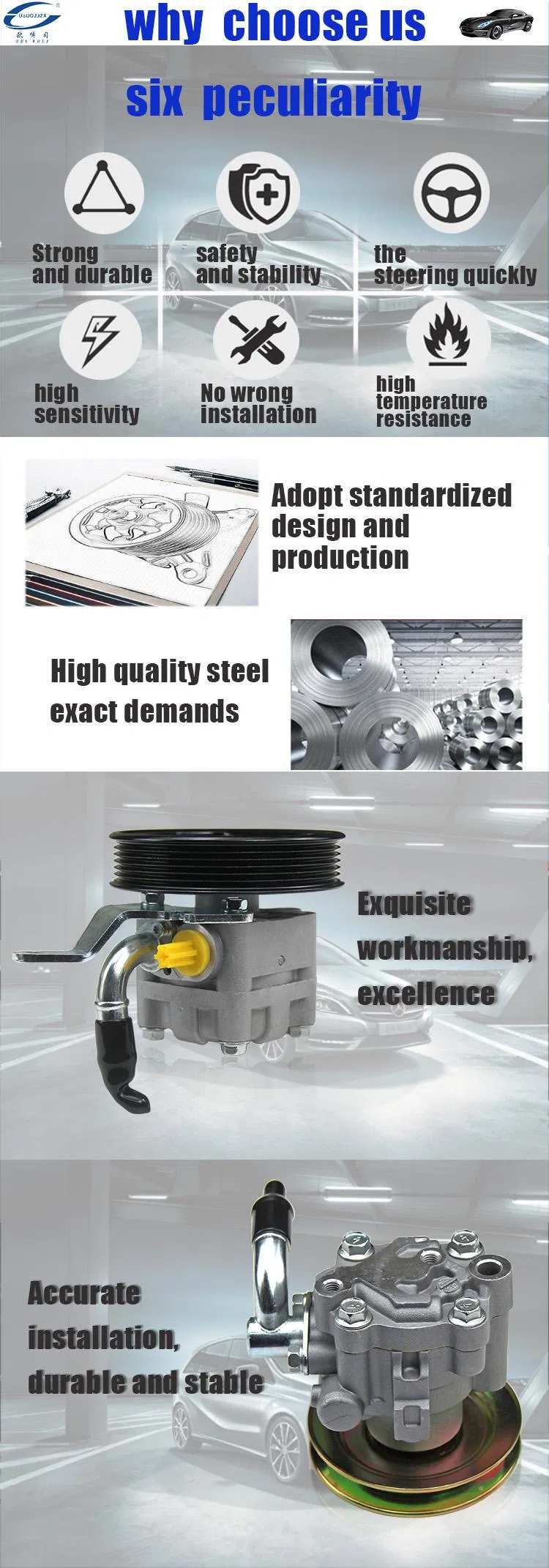 Hydraulic Auto Power Steering Pump for Buick Excelle 1.6 2006-2012 Model 5495143