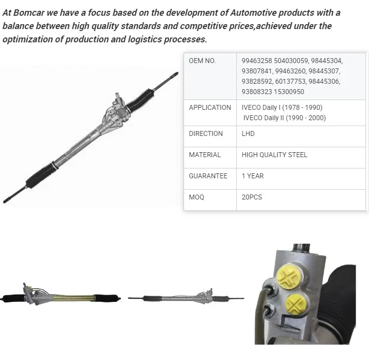 Hydraulic Power OEM No. 99463258 504030059 98445304 93807841 Steering Rack for Iveco Daily I 1978 - 1990 LHD