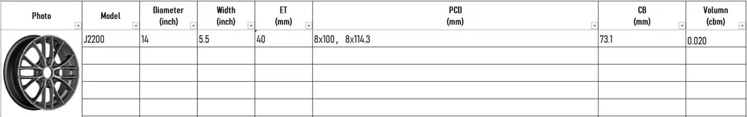 J2200 JXD Brand Auto Spare Parts Alloy Wheel Rim Aftermarket Car Wheel