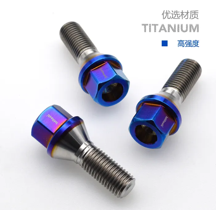 Jntitanti High Performance Ball Seat Gr. 5 Ti-6al-4V Wheel Lug Bolts for VW, Audi European Cars M14*1.5*30mm