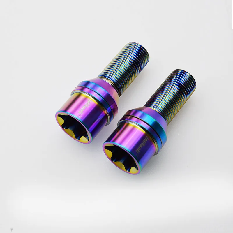 Jntitanti High Performance Ball Seat Gr. 5 Ti-6al-4V Wheel Lug Bolts for VW, Audi European Cars M14*1.5*30mm