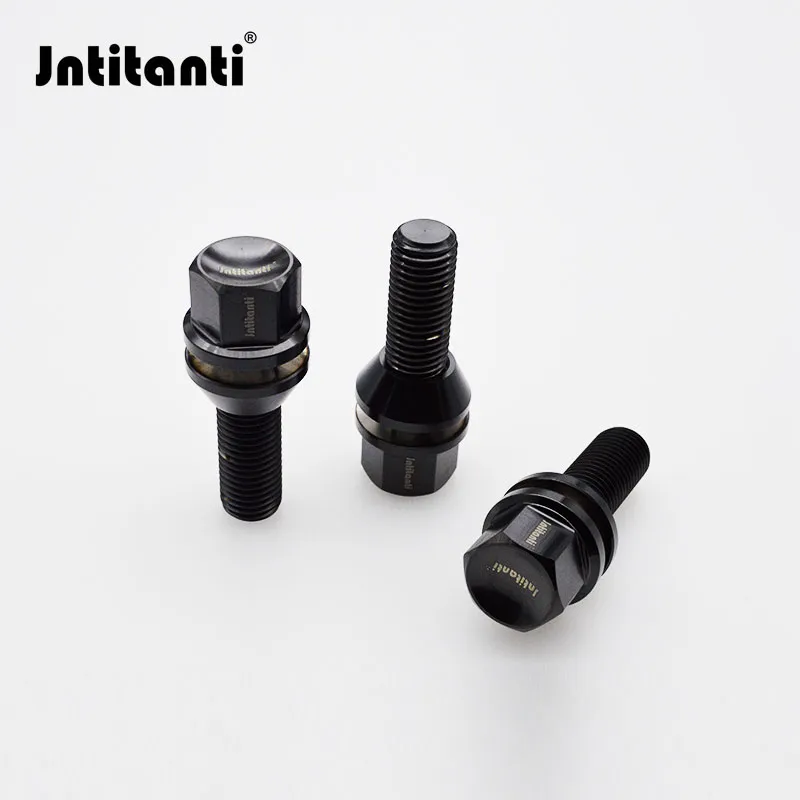 Jntitanti High Performance Ball Seat Gr. 5 Ti-6al-4V Wheel Lug Bolts for VW, Audi European Cars M14*1.5*30mm
