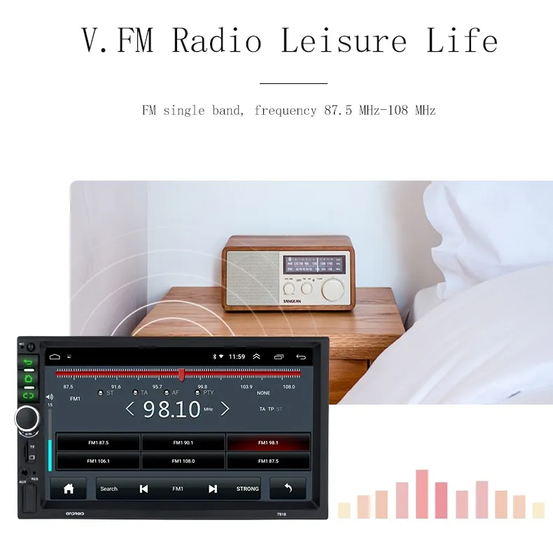 Jyt Factory Wholesale 7169 Subwoofer Full Intelligent 2DIN7 Inch Full Touch Screen Capacitive Screen Car Radio Car Audio and Video Car Player