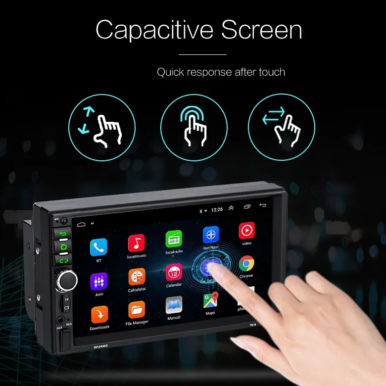 Jyt Factory Wholesale 7169 Subwoofer Full Intelligent 2DIN7 Inch Full Touch Screen Capacitive Screen Car Radio Car Audio and Video Car Player
