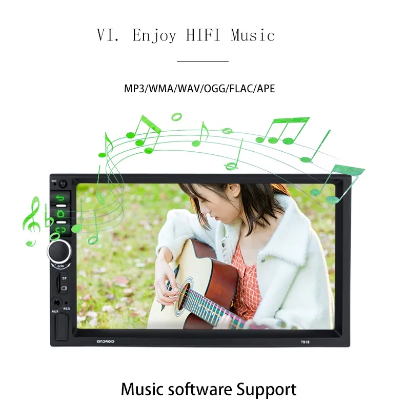 Jyt Factory Wholesale 7169 Subwoofer Full Intelligent 2DIN7 Inch Full Touch Screen Capacitive Screen Car Radio Car Audio and Video Car Player