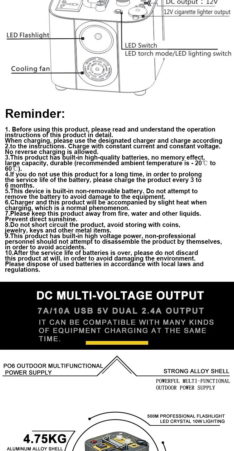 KSUN Multifunction Mobile Energy Storage Power Supply and Car Starter