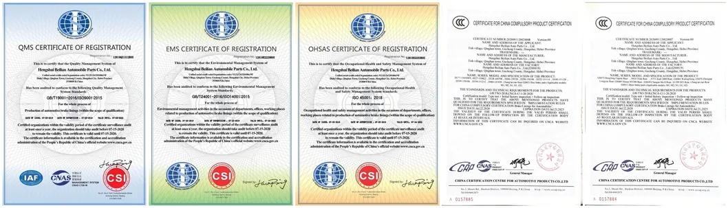 OEM Car Accessories Hot Selling Auto Brake Shoes for Changan Yidong Ceramic and Semi-Metal Material