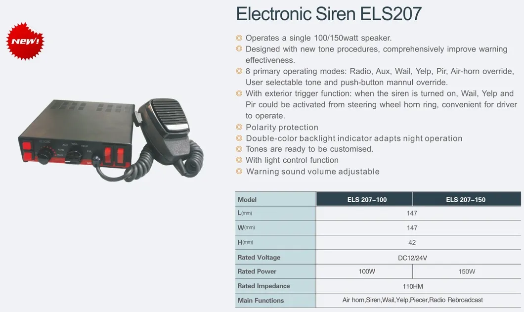 Senken Vehicle Emergency Warning Police Car Siren