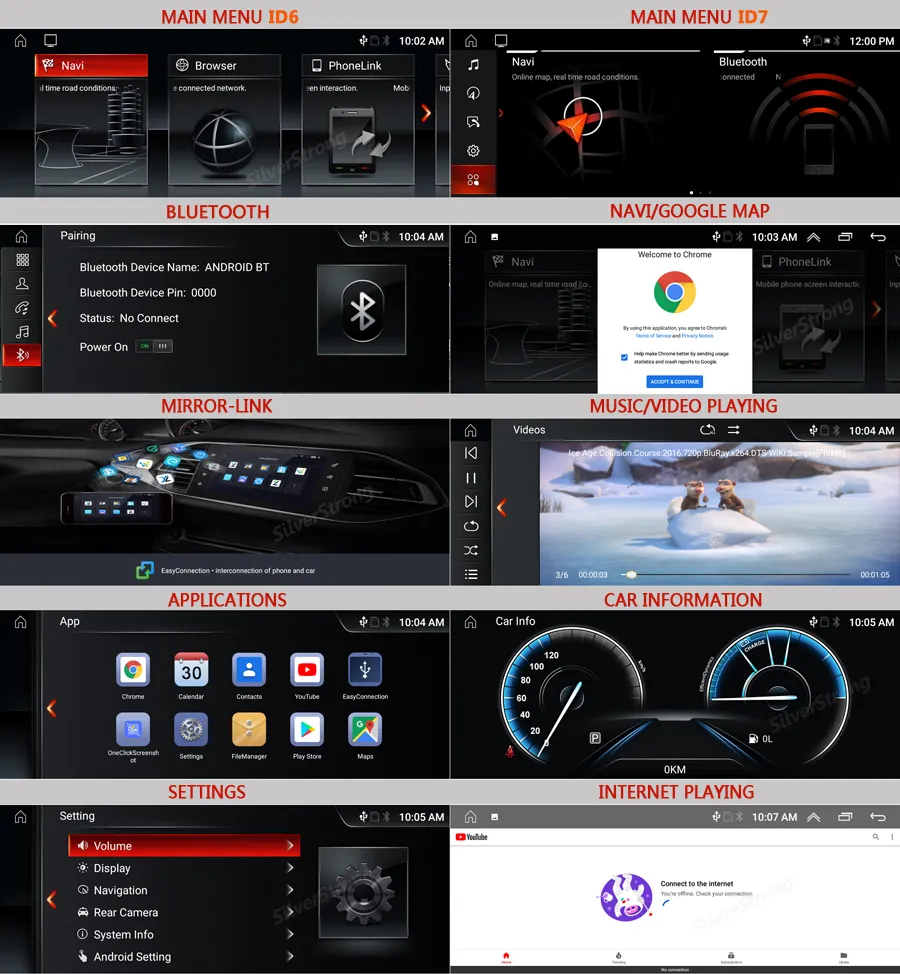 Silverstrong Carplay Android Car Multimedia Player MP5 for BMW 5 Series E60 E61 E63 E64 E90 E91 E92 525 530 CCC Cic Idrive 720p Camera Support