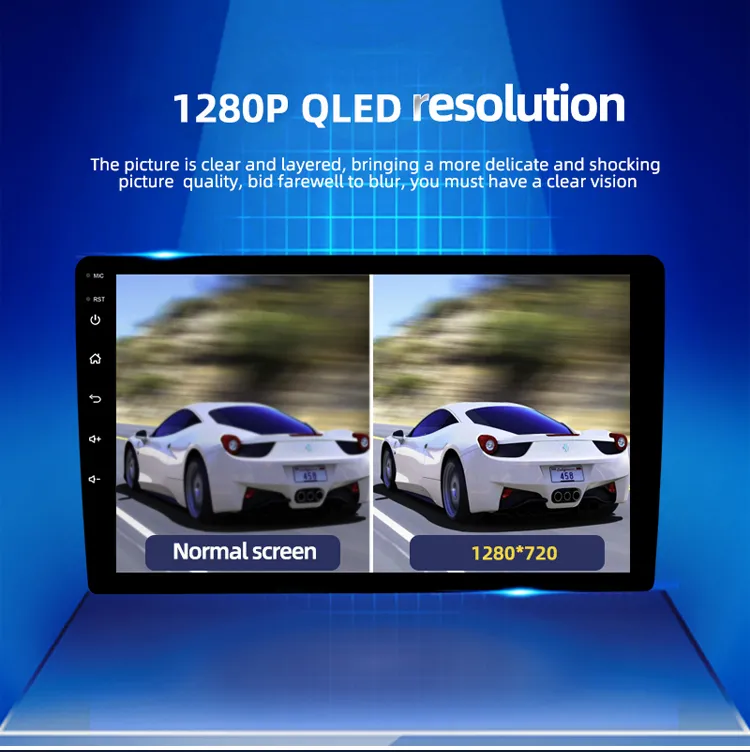 Top 9inch RAM 4GB ROM 64GB Resolution 1024*600 Android Auto Bt WiFi Carplay