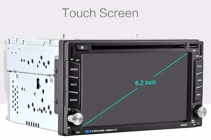 Wholesale Universal 2 DIN 6.2 Inch Touch screen Car DVD Video with Am/Bluetooth/USB