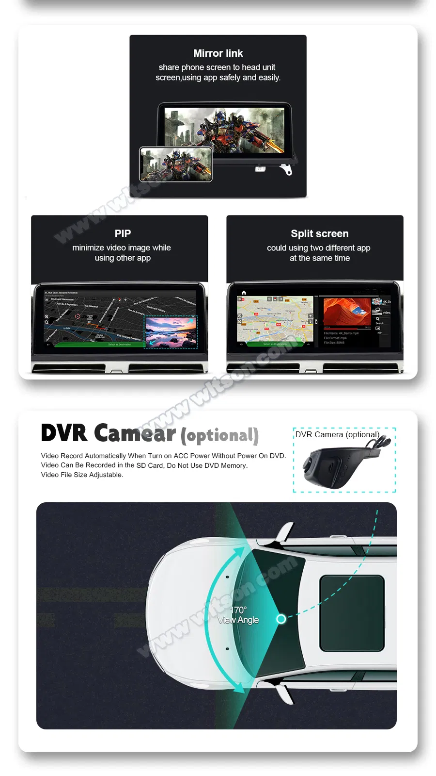 Witson Android 10 System Car GPS Navi for Audi A4 A5 2008-2016 Rhd with Mmi 4G+64G RAM WiFi Google Bt Video Stereo Carplay Touch Screen