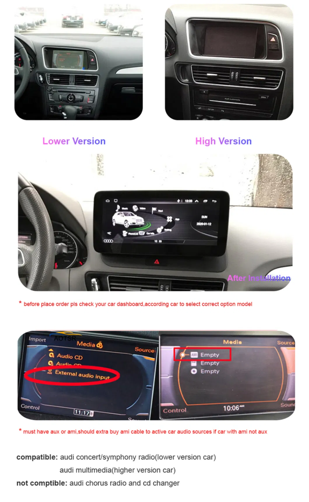 Witson Android 10 System Car GPS Navi for Audi A4 A5 2008-2016 Rhd with Mmi 4G+64G RAM WiFi Google Bt Video Stereo Carplay Touch Screen