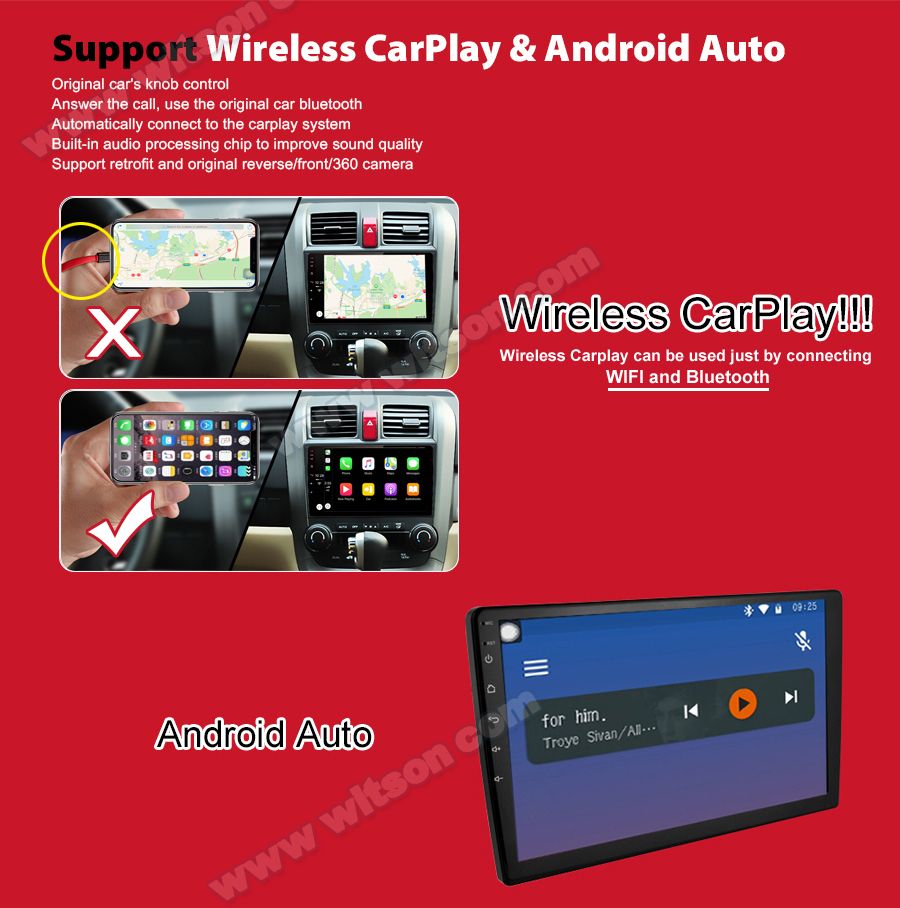 Witson Android 11 Car DVD Player Universal for Honda 2009-2013 Fit/Jazz Rhd Auto Multimedia WiFi Head Unit
